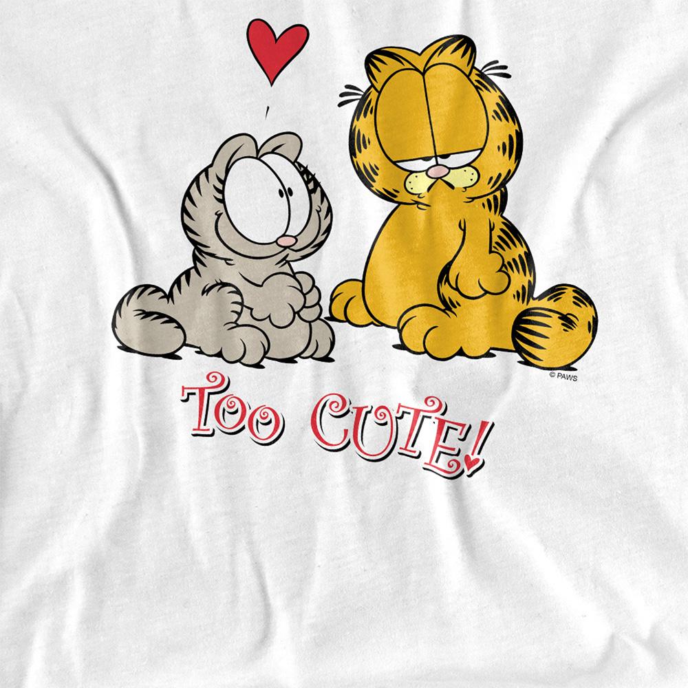 White - Side - Garfield Womens-Ladies Too Cute T-Shirt