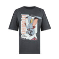 Dark Charcoal - Front - Dumbo Womens-Ladies The Flying Elephant Oversized T-Shirt