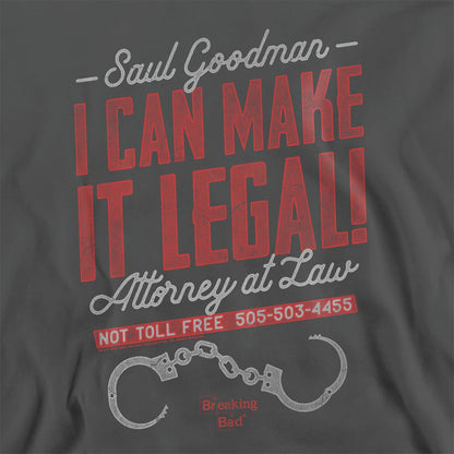Charcoal - Side - Breaking Bad Unisex Adult Make It Legal Sweatshirt