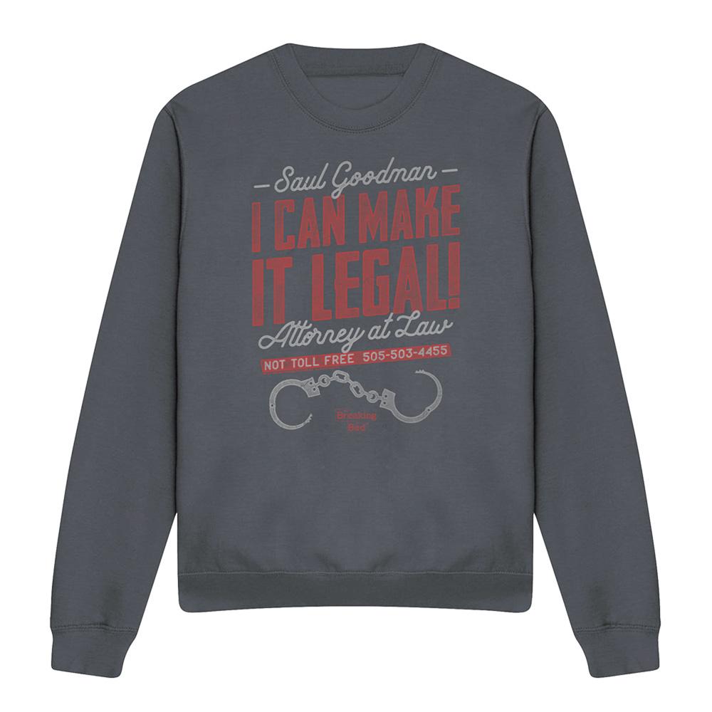 Charcoal - Front - Breaking Bad Unisex Adult Make It Legal Sweatshirt