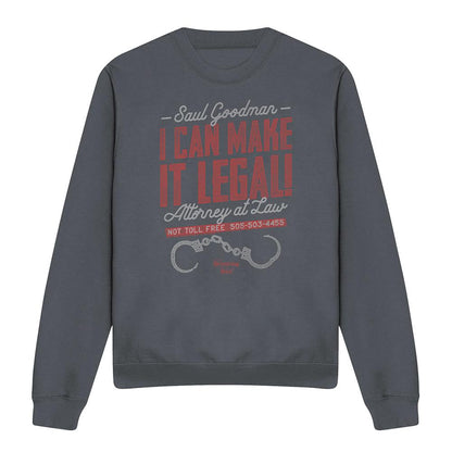 Charcoal - Front - Breaking Bad Unisex Adult Make It Legal Sweatshirt