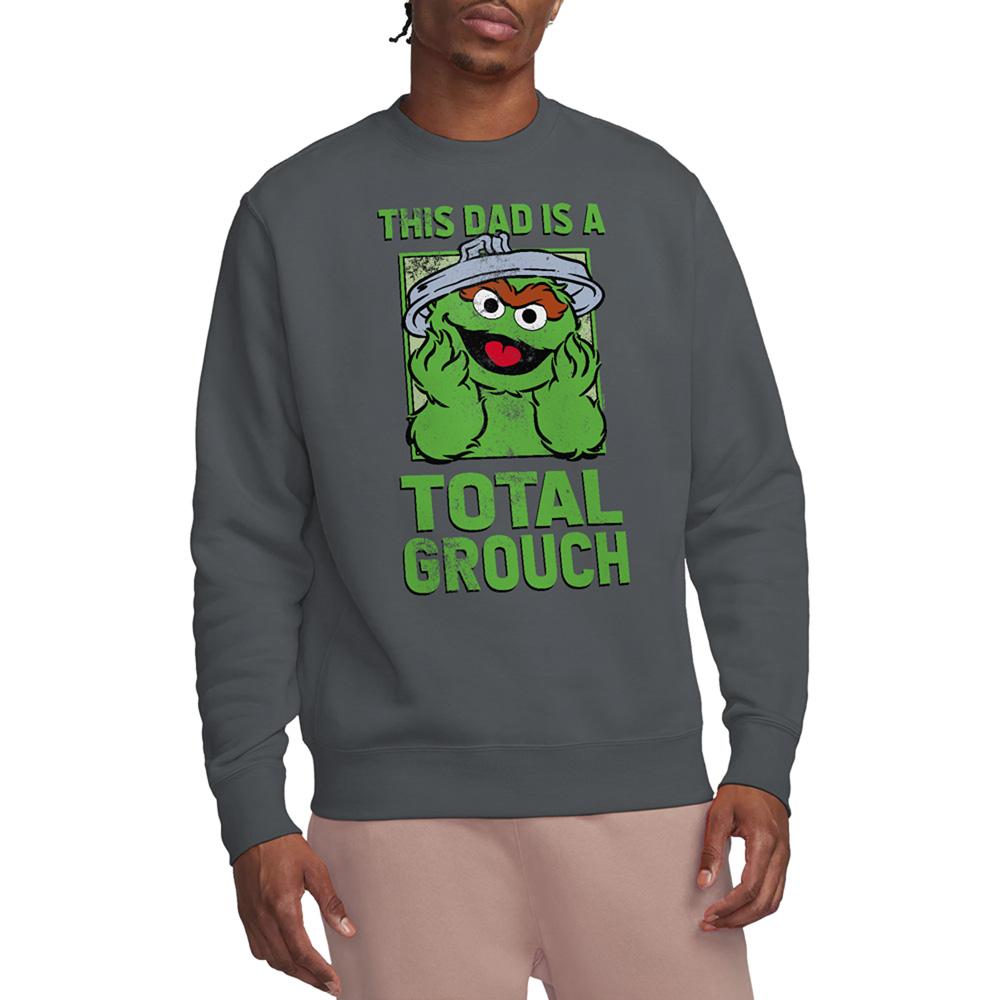 Charcoal - Lifestyle - Sesame Street Unisex Adult This Dad Is A Total Oscar The Grouch Sweatshirt