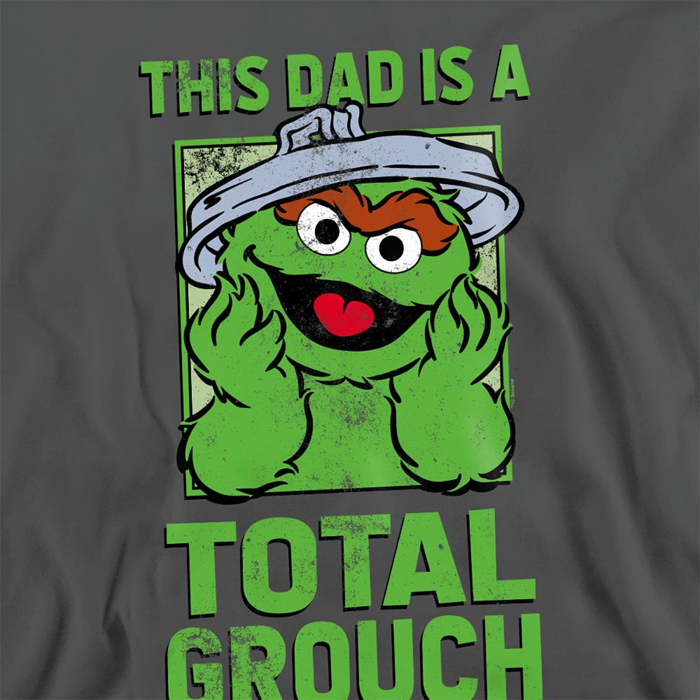 Charcoal - Side - Sesame Street Unisex Adult This Dad Is A Total Oscar The Grouch Sweatshirt