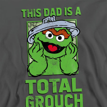 Charcoal - Side - Sesame Street Unisex Adult This Dad Is A Total Oscar The Grouch Sweatshirt