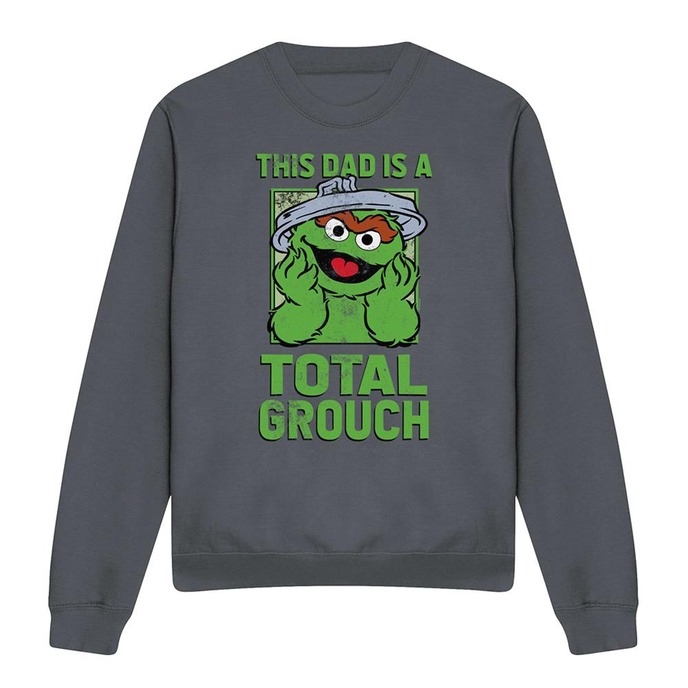 Charcoal - Front - Sesame Street Unisex Adult This Dad Is A Total Oscar The Grouch Sweatshirt