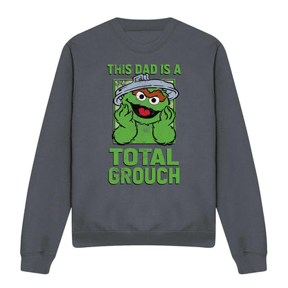 Charcoal - Front - Sesame Street Unisex Adult This Dad Is A Total Oscar The Grouch Sweatshirt
