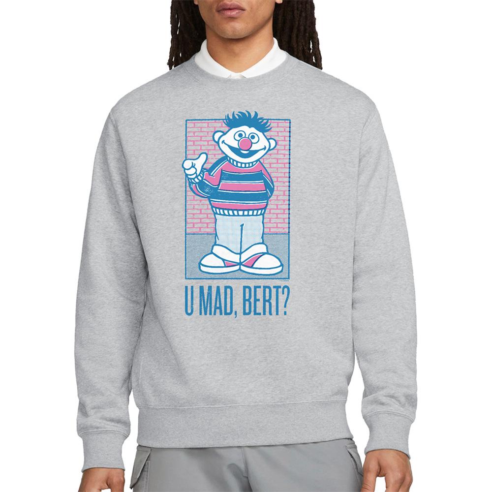 Athletic Heather - Lifestyle - Sesame Street Unisex Adult U Mad Bert? Ernie Sweatshirt
