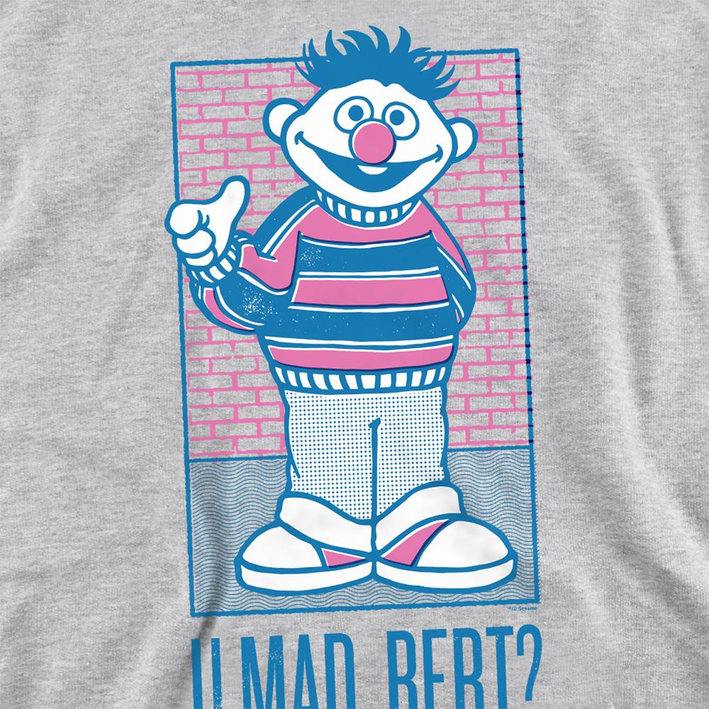 Athletic Heather - Side - Sesame Street Unisex Adult U Mad Bert? Ernie Sweatshirt