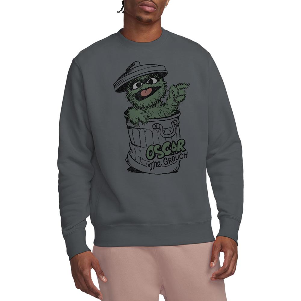 Charcoal - Lifestyle - Sesame Street Unisex Adult Oscar The Grouch Sweatshirt