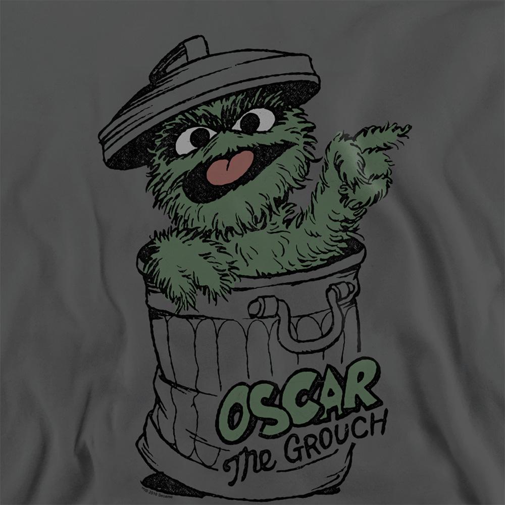 Charcoal - Side - Sesame Street Unisex Adult Oscar The Grouch Sweatshirt