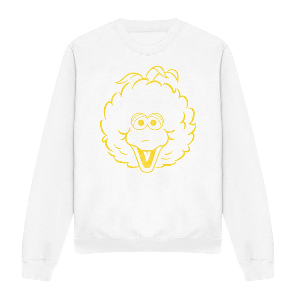 White - Front - Sesame Street Unisex Adult Big Bird Mono Sweatshirt