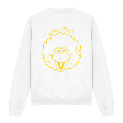 White - Front - Sesame Street Unisex Adult Big Bird Mono Sweatshirt