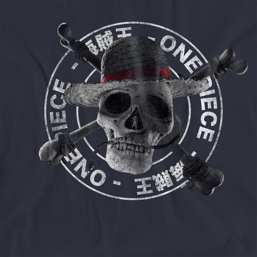 Deep Navy - Side - One Piece Womens-Ladies Skull And Crossbones T-Shirt