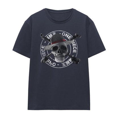 Deep Navy - Front - One Piece Womens-Ladies Skull And Crossbones T-Shirt