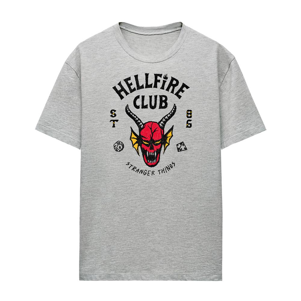 Athletic Heather - Front - Stranger Things Womens-Ladies Hellfire Club T-Shirt