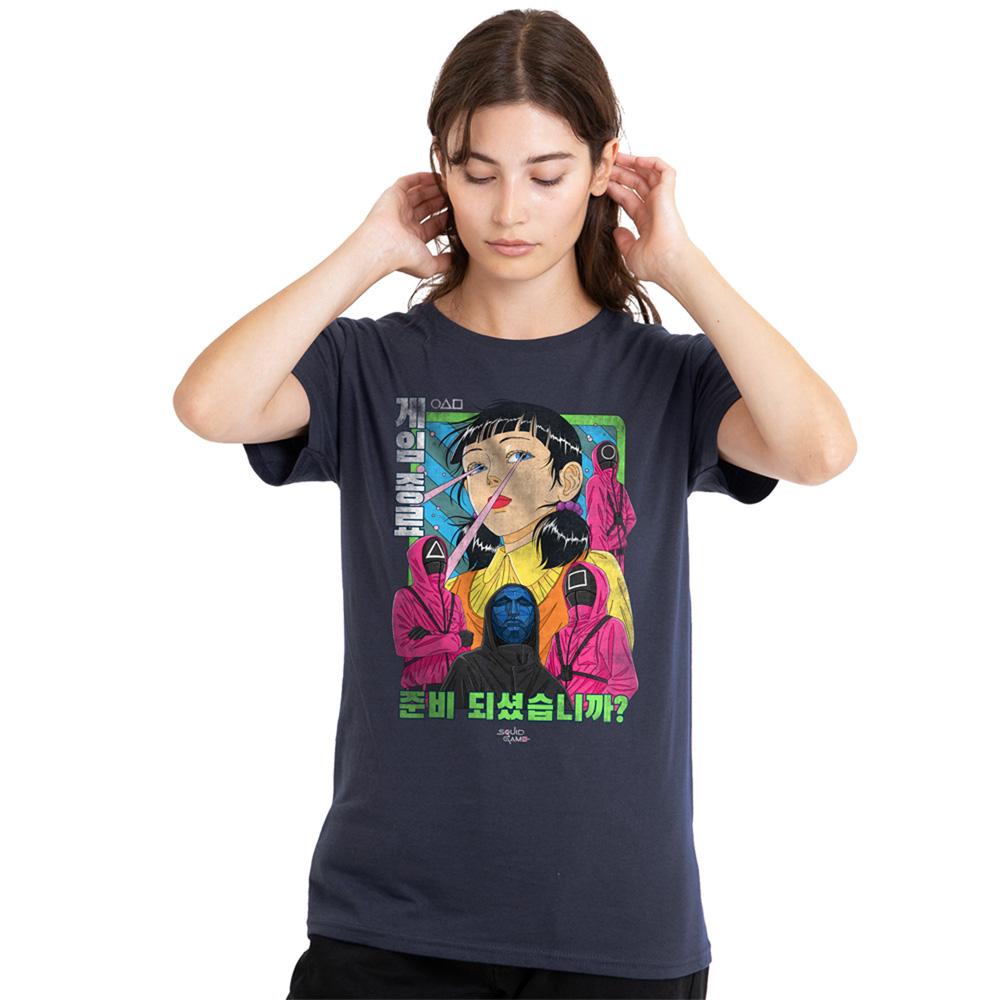 Deep Navy - Lifestyle - Squid Game Womens-Ladies Evil Group Anime T-Shirt