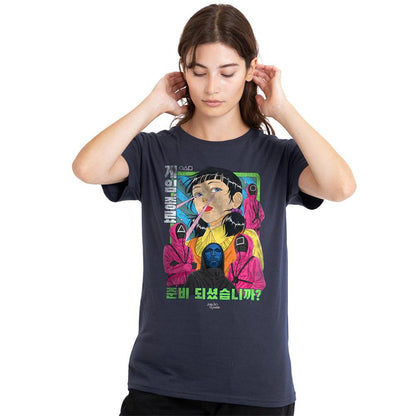 Deep Navy - Lifestyle - Squid Game Womens-Ladies Evil Group Anime T-Shirt