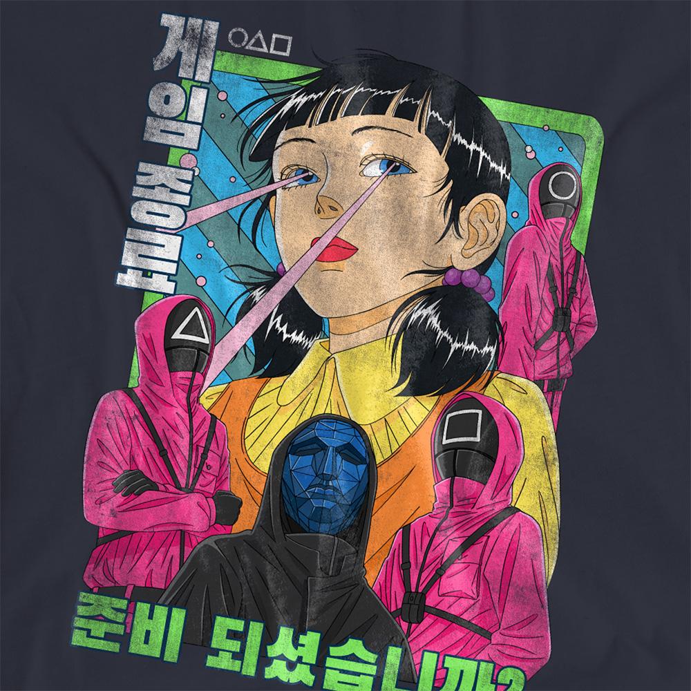 Deep Navy - Side - Squid Game Womens-Ladies Evil Group Anime T-Shirt