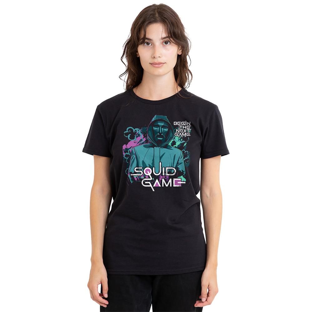 Black - Lifestyle - Squid Game Womens-Ladies Begin the Next Game Front Man T-Shirt