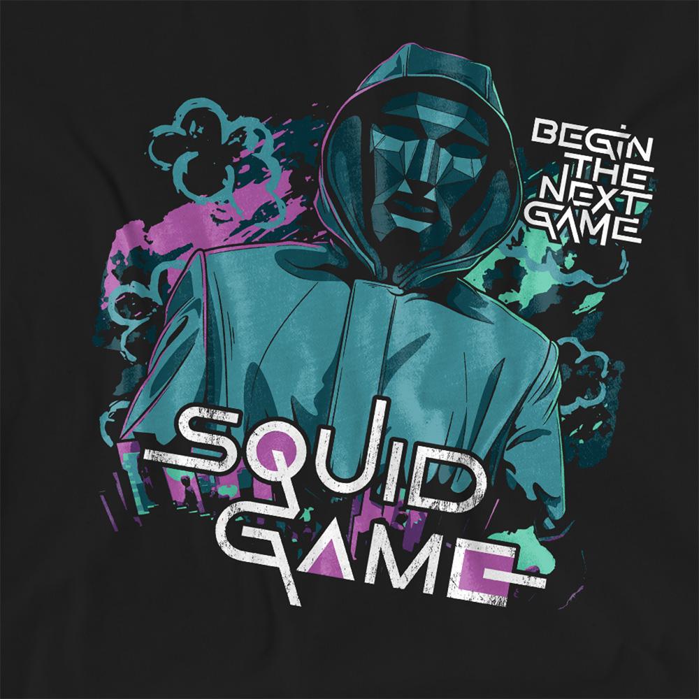Black - Side - Squid Game Womens-Ladies Begin the Next Game Front Man T-Shirt