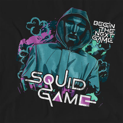 Black - Side - Squid Game Womens-Ladies Begin the Next Game Front Man T-Shirt