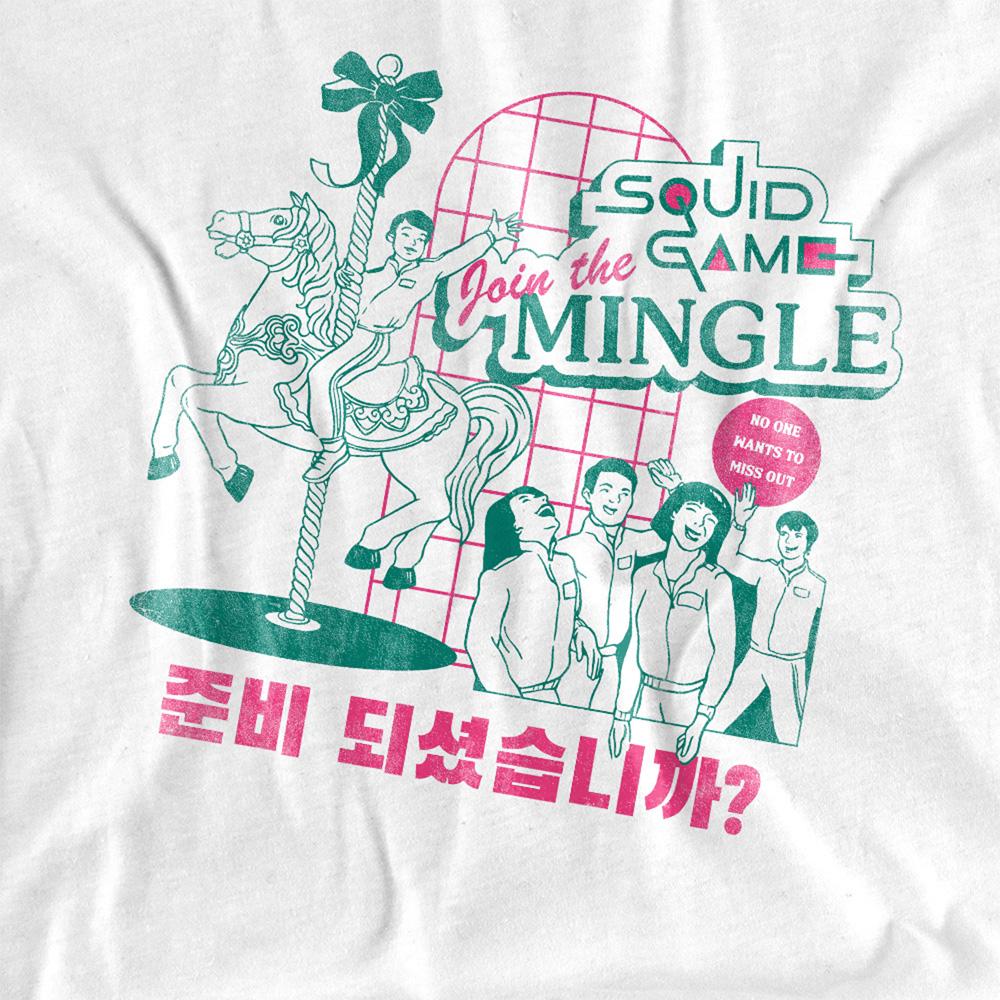 White - Side - Squid Game Womens-Ladies Merry Go Round T-Shirt