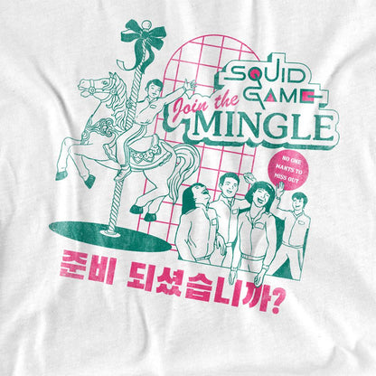 White - Side - Squid Game Womens-Ladies Merry Go Round T-Shirt