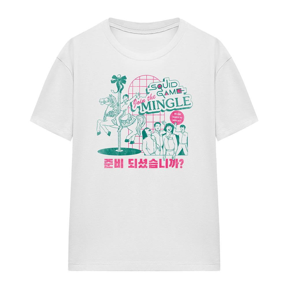 White - Front - Squid Game Womens-Ladies Merry Go Round T-Shirt