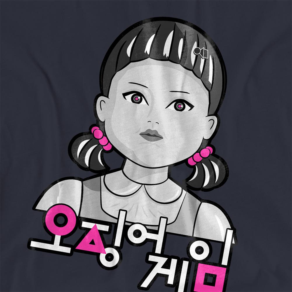 Deep Navy - Side - Squid Game Womens-Ladies Young Hee Pop Art T-Shirt