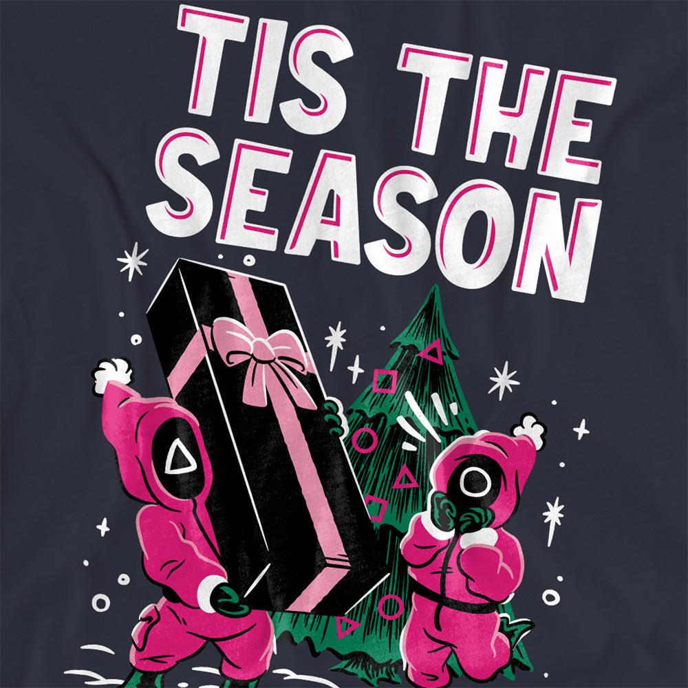 Deep Navy - Side - Squid Game Womens-Ladies Tis The Season Christmas T-Shirt