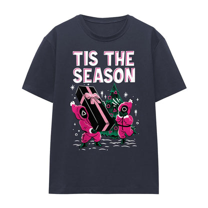 Deep Navy - Front - Squid Game Womens-Ladies Tis The Season Christmas T-Shirt
