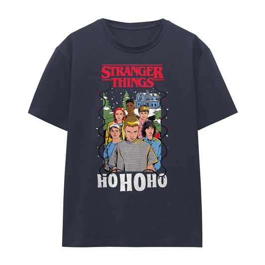 Deep Navy - Front - Stranger Things Womens-Ladies Ho Ho Ho Christmas T-Shirt