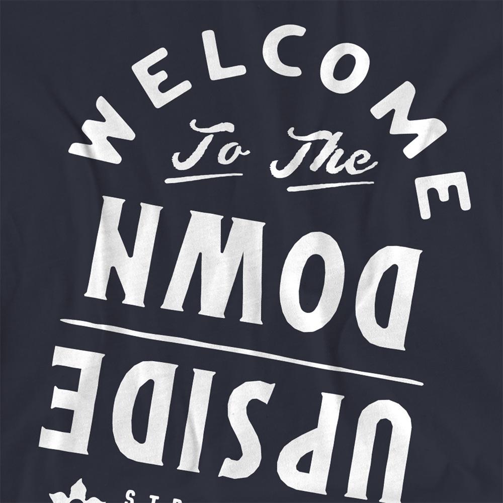 Deep Navy - Side - Stranger Things Womens-Ladies Welcome To The Upside Down T-Shirt