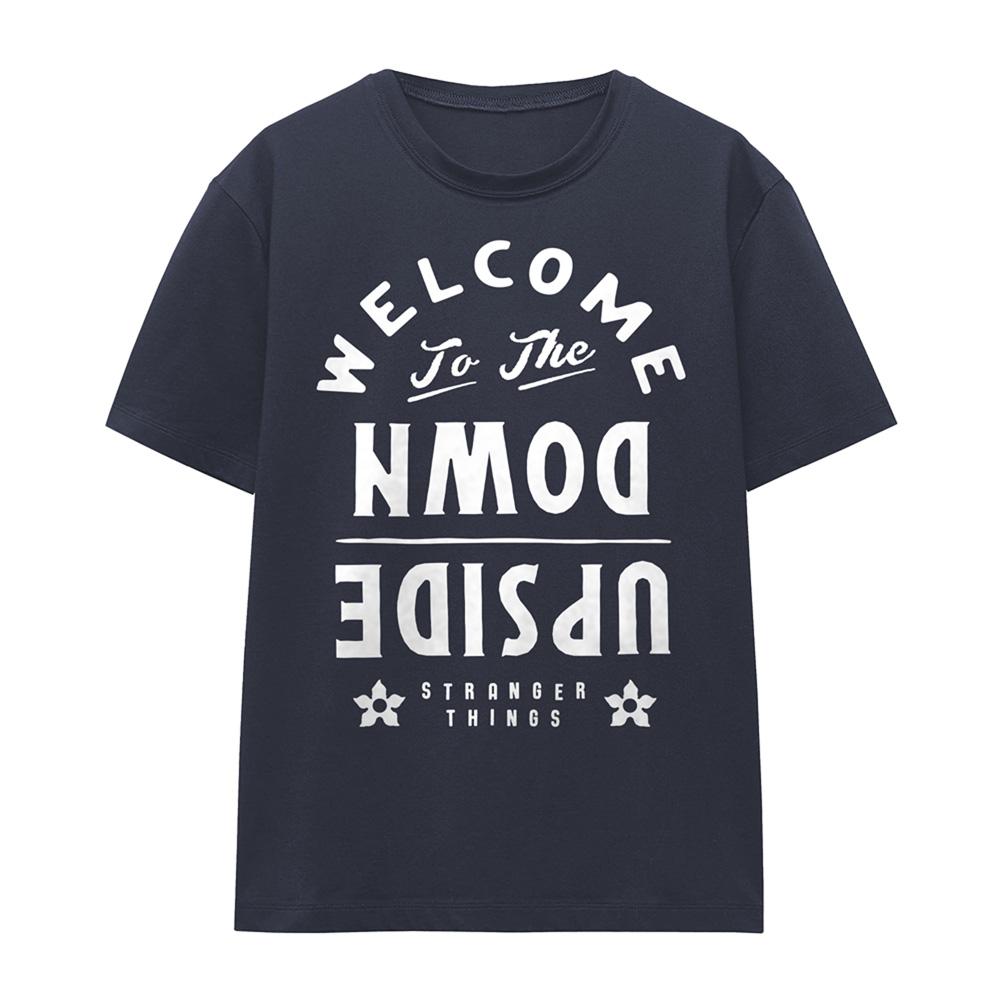 Deep Navy - Front - Stranger Things Womens-Ladies Welcome To The Upside Down T-Shirt