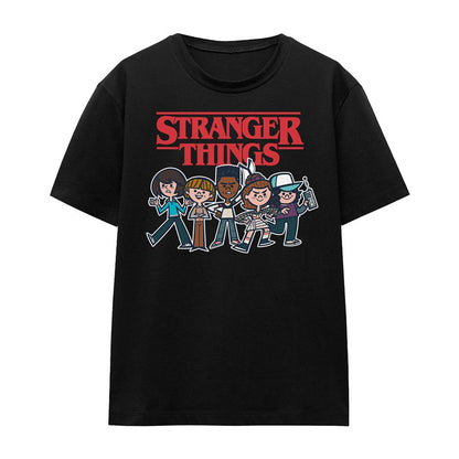 Black - Back - Stranger Things Womens-Ladies Cartoon T-Shirt