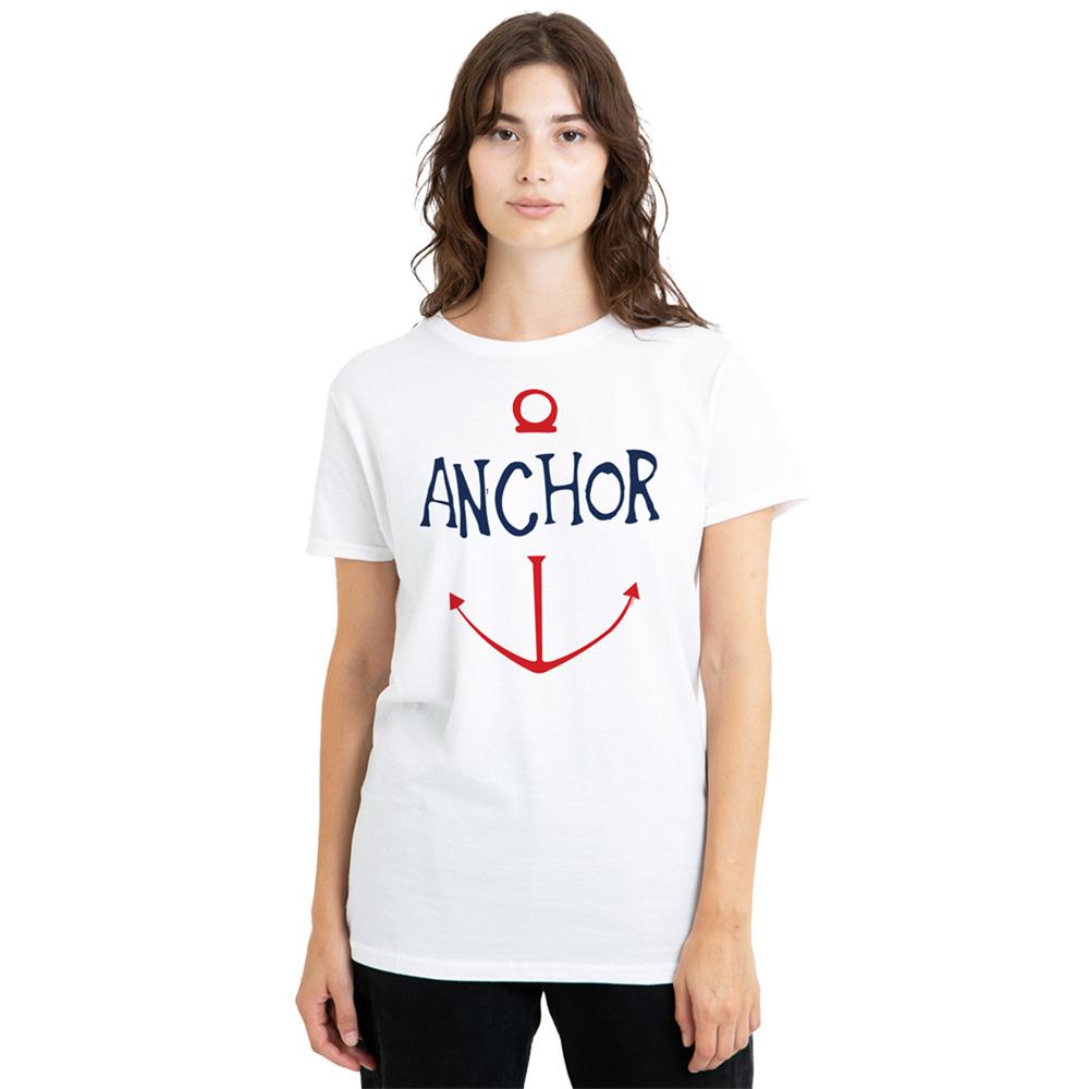 White - Lifestyle - One Piece Womens-Ladies Anchor Sketch T-Shirt