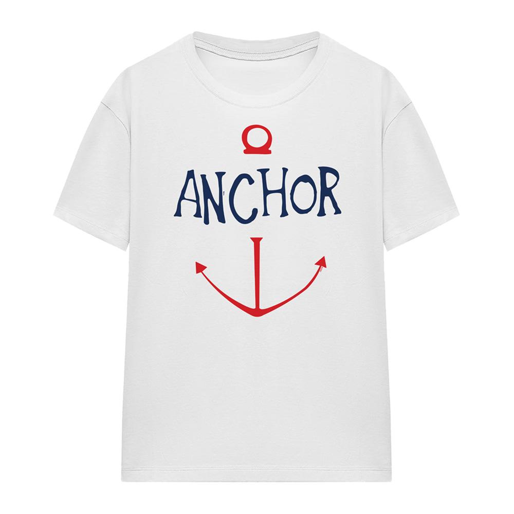 White - Front - One Piece Womens-Ladies Anchor Sketch T-Shirt