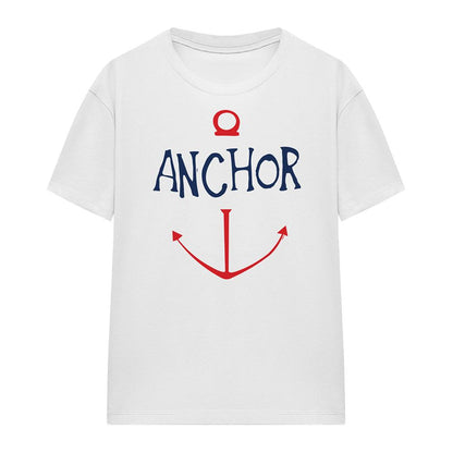 White - Front - One Piece Womens-Ladies Anchor Sketch T-Shirt