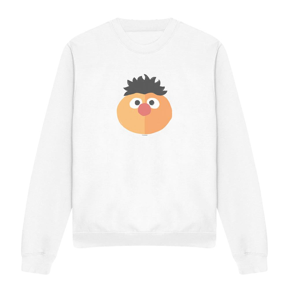 White - Front - Sesame Street Unisex Adult The Expression Ernie Sweatshirt