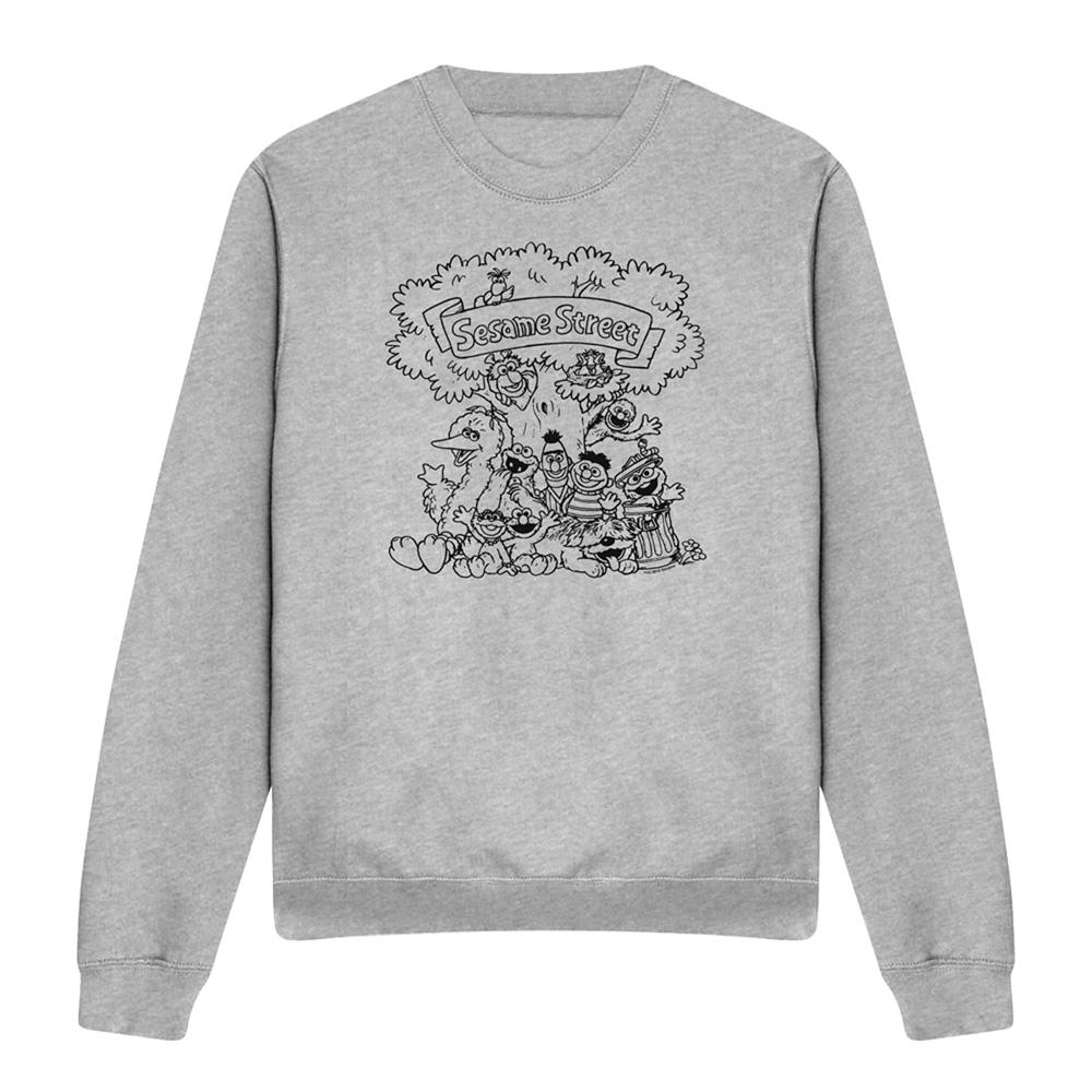 Athletic Heather - Front - Sesame Street Unisex Adult Simple Street Characters Sweatshirt