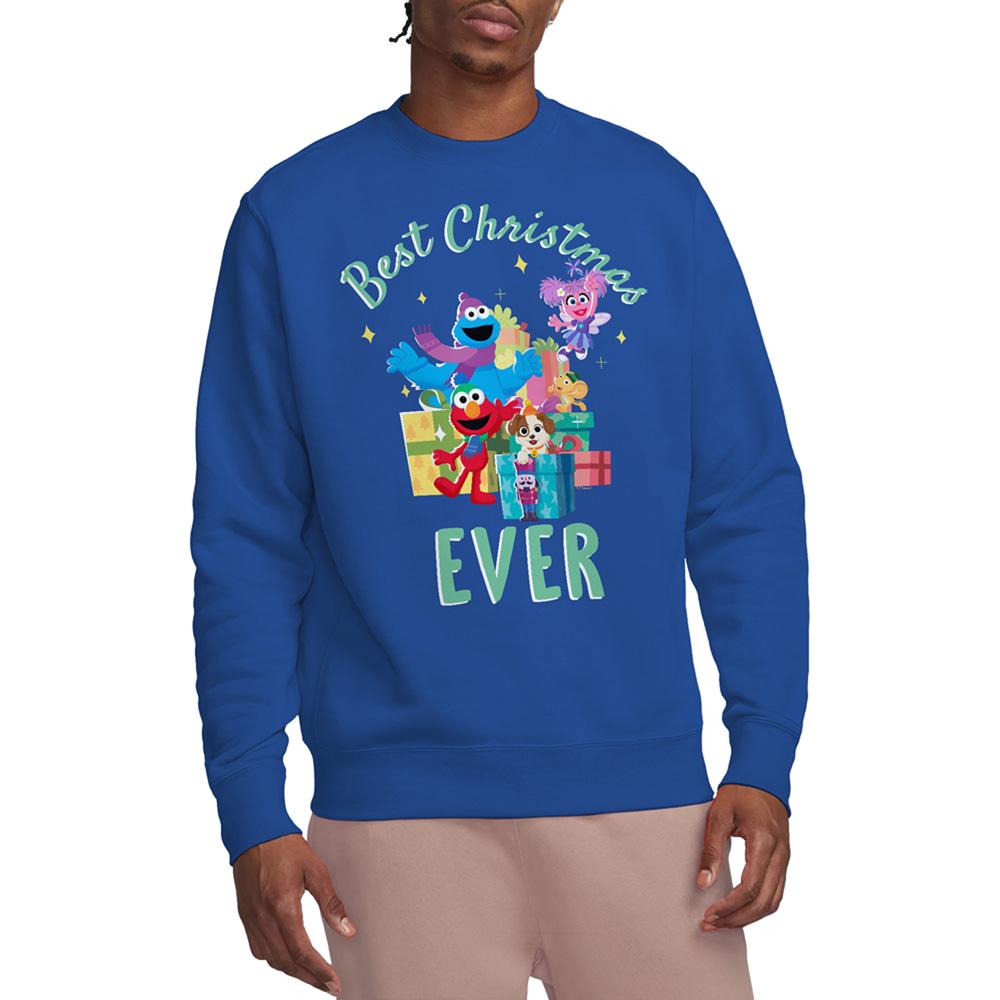 Royal Blue - Lifestyle - Sesame Street Unisex Adult Best Christmas Ever Characters Sweatshirt