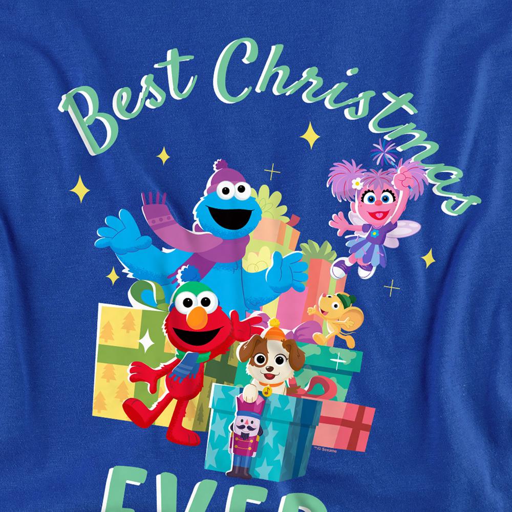 Royal Blue - Side - Sesame Street Unisex Adult Best Christmas Ever Characters Sweatshirt