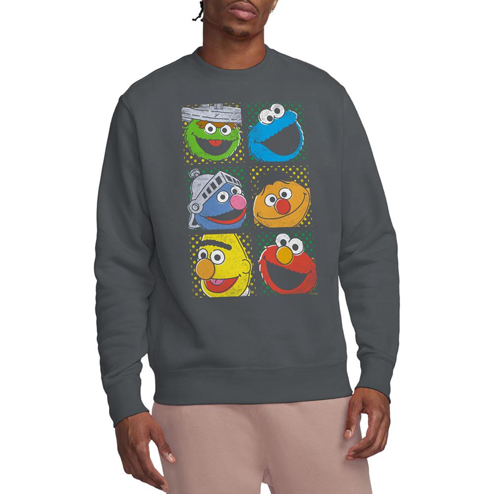 Charcoal - Lifestyle - Sesame Street Unisex Adult Characters Sweatshirt