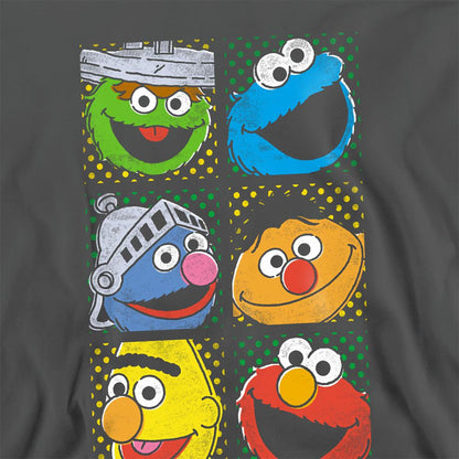 Charcoal - Side - Sesame Street Unisex Adult Characters Sweatshirt