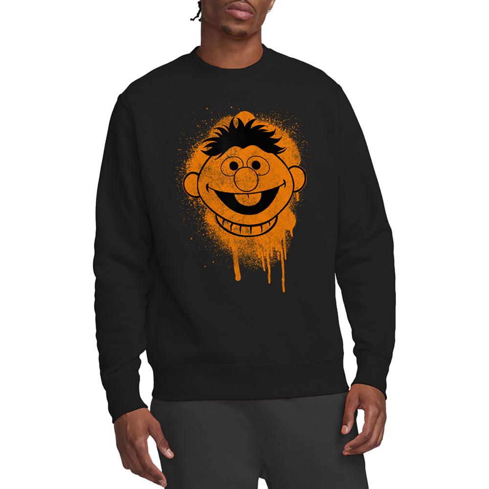 Black - Lifestyle - Sesame Street Unisex Adult Ernie Face Sweatshirt