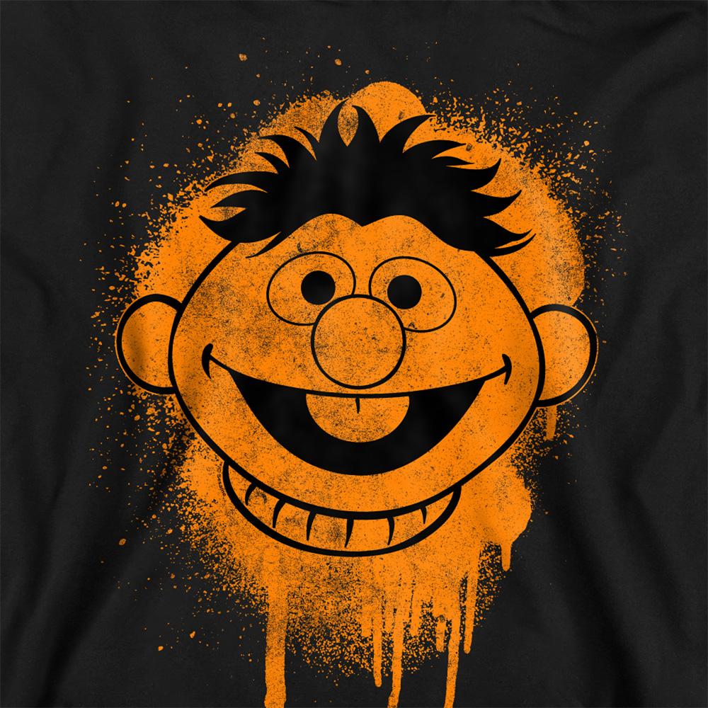 Black - Side - Sesame Street Unisex Adult Ernie Face Sweatshirt