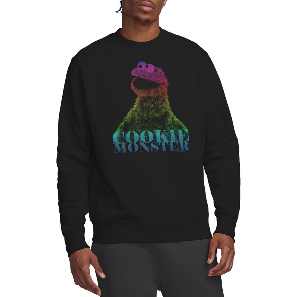 Black - Lifestyle - Sesame Street Unisex Adult Cm Halftone Cookie Monster Sweatshirt