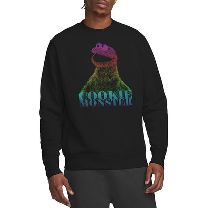 Black - Lifestyle - Sesame Street Unisex Adult Cm Halftone Cookie Monster Sweatshirt