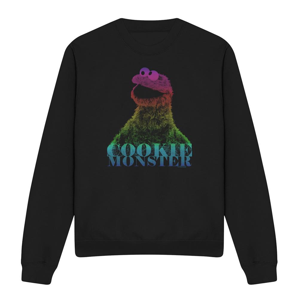 Black - Front - Sesame Street Unisex Adult Cm Halftone Cookie Monster Sweatshirt