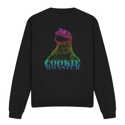 Black - Front - Sesame Street Unisex Adult Cm Halftone Cookie Monster Sweatshirt